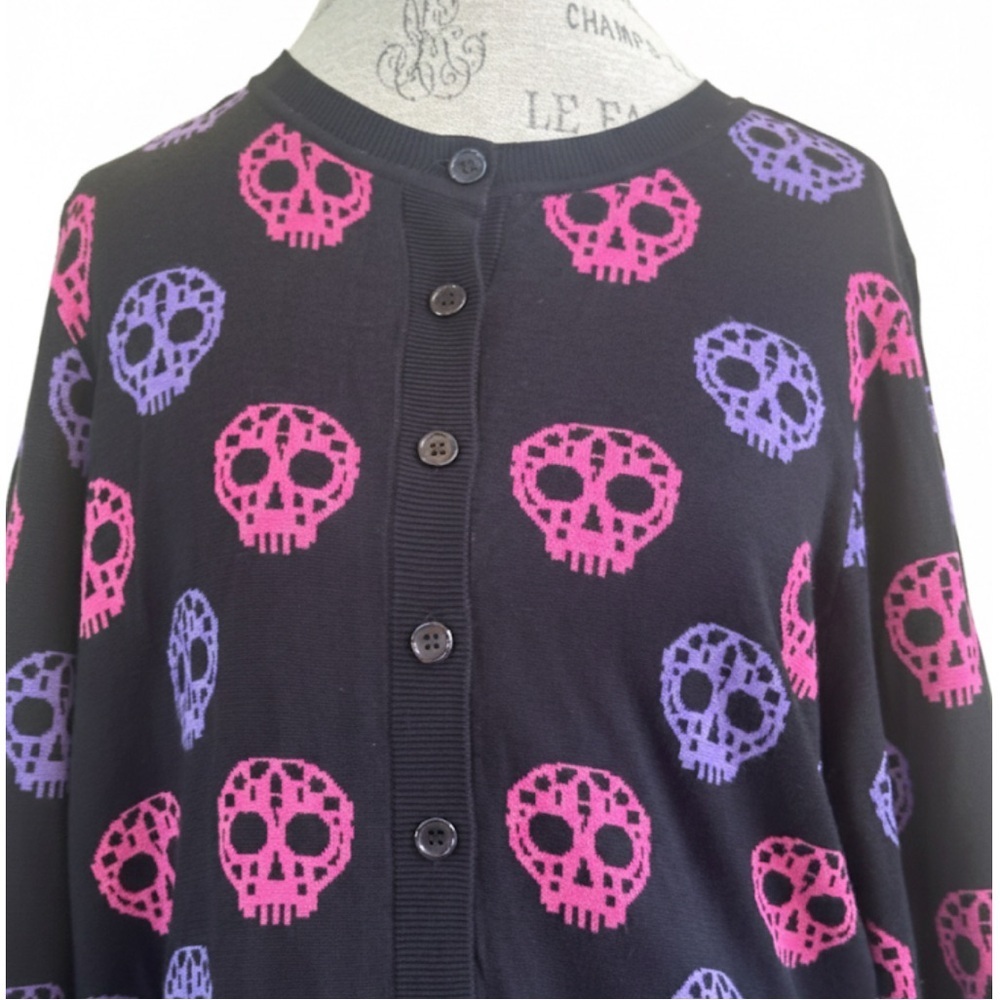 ModCloth "I Want Candy" Skulls Cardigan Sweater Size 1X New With Tag! - Picture 2 of 7